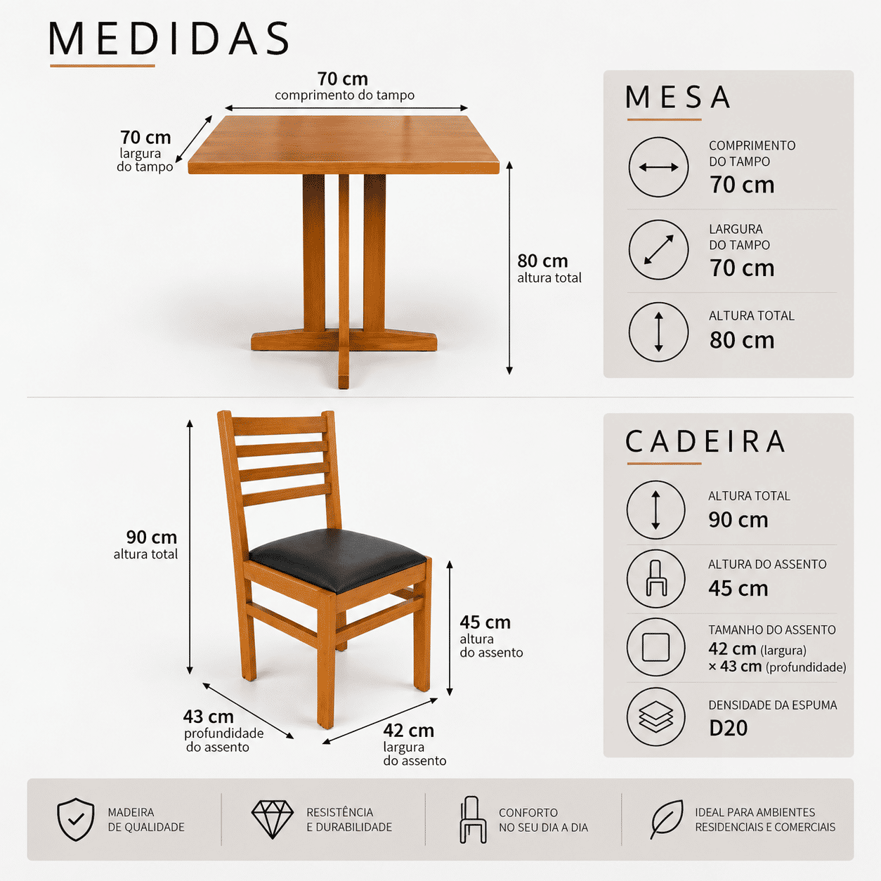 medidas conjunto fixo 70x70 preto